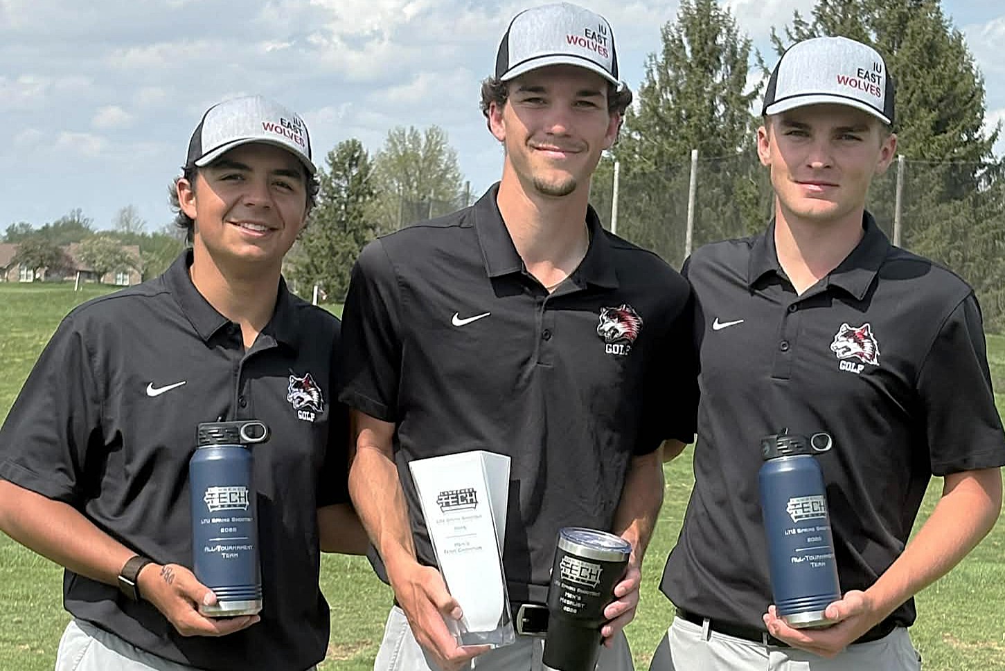Noah Mulford (L to R), Sam Firebaugh and Landon True were on the all-tournament team at the LTU Shootout on April 14.