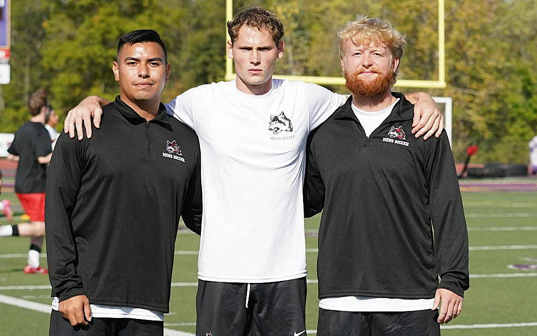 IU East seniors (L to R) Joseph Rivera, Zach White and Zion Griffis. Photo by Tristan Thomas.